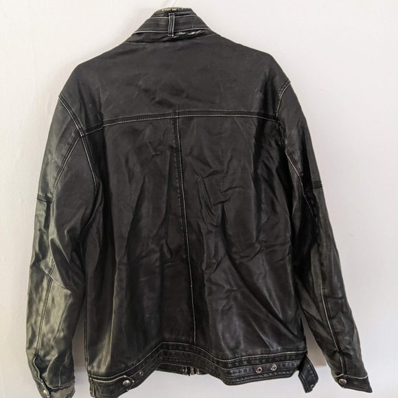 Distressed Faux-Leather Jacket - Picture 2 of 2